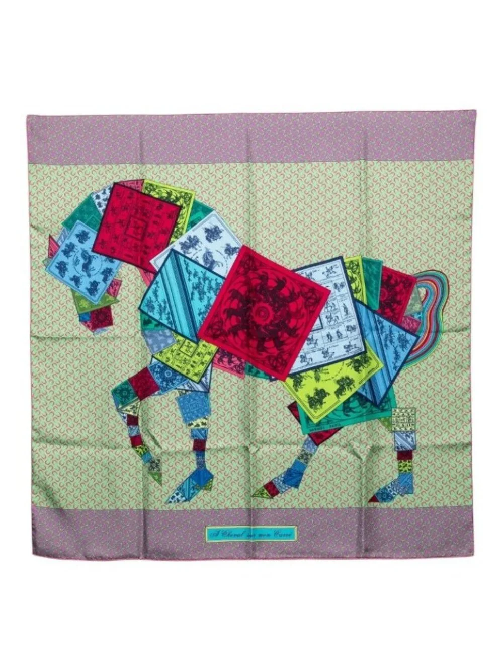 Hermes Carre 90 a Cheval Sur Mon Riding a Horse Scarf Large Multicolor Silk